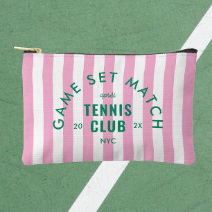 Game Set Match Après Tennis Club Pink Stripe Accessory Pouch