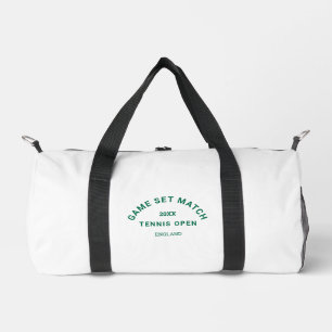 Game Set Match Green Crest Custom Monogram Tennis Duffle Bag