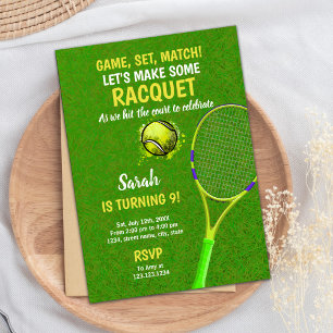 Game Set Match Tennis Birthday Invitations