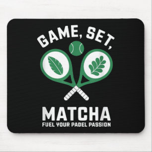 Game, Set, Matcha Design - Padel Enthusiast Motiva Mouse Mat