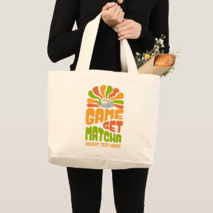 GAME SET MATCHA Fun Latte Drinker Large Tote Bag