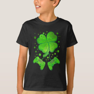 Game Shamrock St Patricks Day Gamer Boys Men T-Shirt