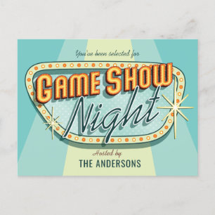 Game Show Night Party Invitation Postcard