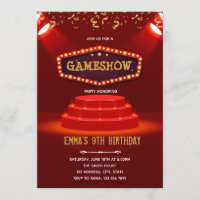 Game show red carpet party invitation