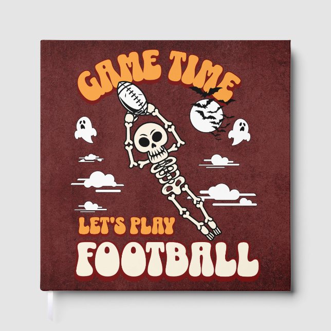 Game Time Let's Play Football Halloween Funny Guest Book (Front)