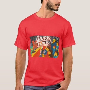 Game Time Retro Vintage Arcade Risograph Illustrat T-Shirt