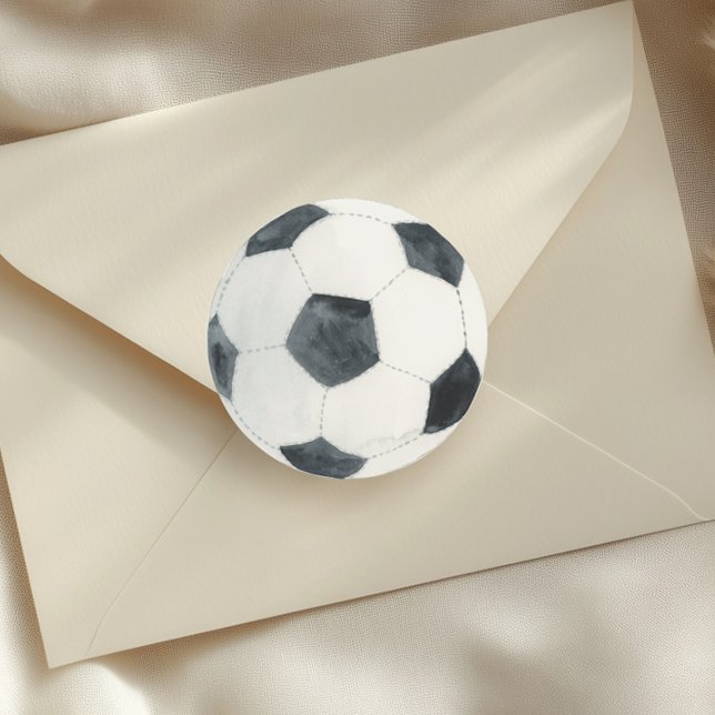 Game Time Soccer Football Boy Birthday Classic Round Sticker (Creator Uploaded)