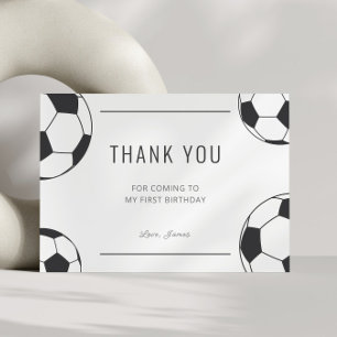 Game Time Soccer Football Boy Birthday Thank You Card