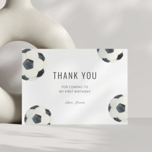 Game Time Soccer Football Boy Birthday Thank You Card