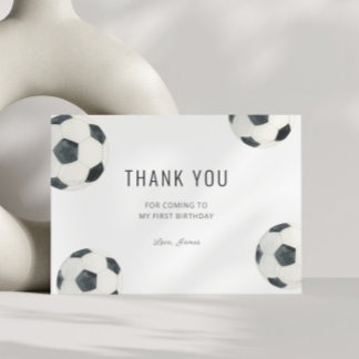 Game Time Soccer Football Boy Birthday Thank You Card