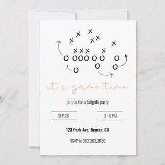Game Time Tailgate Party Invitation