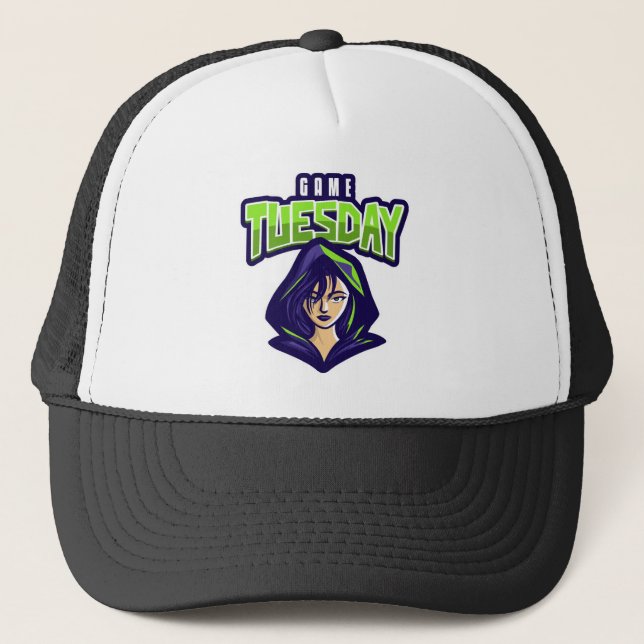 Game Tuesday is on - in green Trucker Hat (Front)