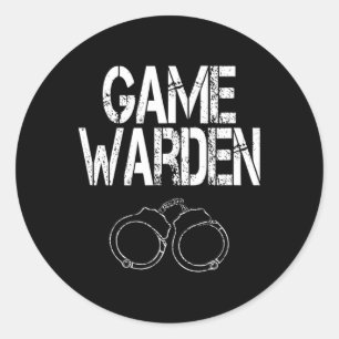Game Warden Handcuffs Lazy Halloween Costume  Classic Round Sticker