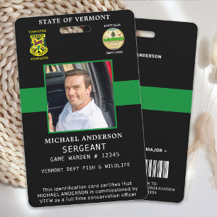 Game Warden Law Enforcement Officer Photo Logo ID ID Badge