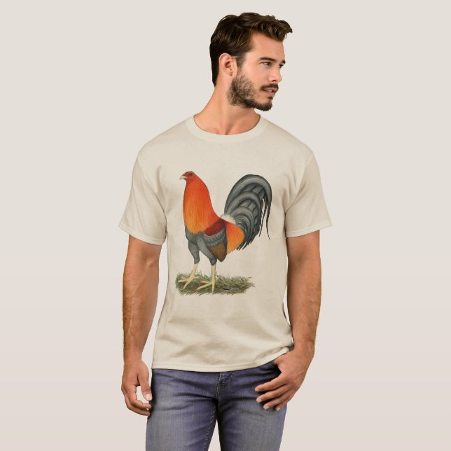 Gamecock Blue Red Rooster T-Shirt (Front Full)