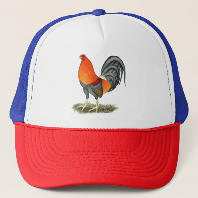 Gamecock Blue Red Rooster Trucker Hat (Front)