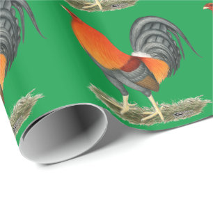 Gamecock Blue Red Rooster Wrapping Paper