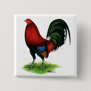 Gamecock: Dark Red 15 Cm Square Badge