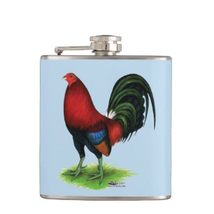 Gamecock: Dark Red Hip Flask