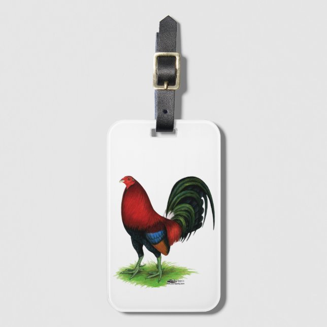Gamecock:  Dark Red Luggage Tag (Front Vertical)
