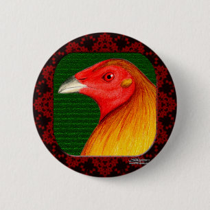 Gamecock Framed 6 Cm Round Badge