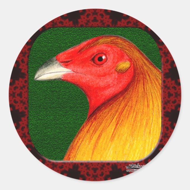 Gamecock Framed Classic Round Sticker (Front)