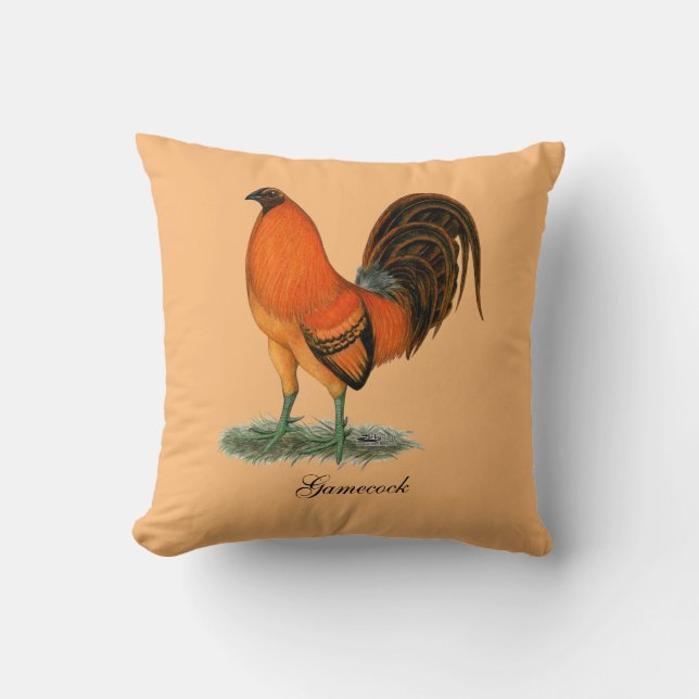 Gamecock Ginger Red Rooster Cushion (Front)