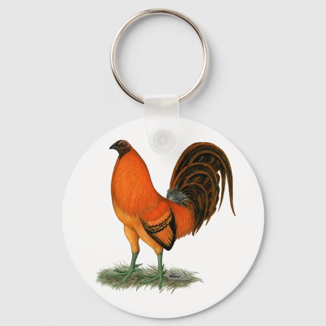 Gamecock Ginger Red Rooster Key Ring (Front)