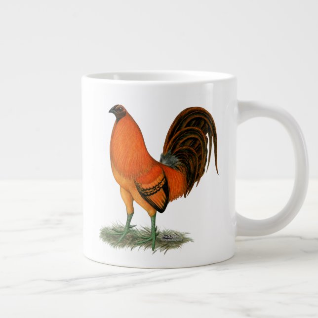 Gamecock Ginger Red Rooster Large Coffee Mug (Right)