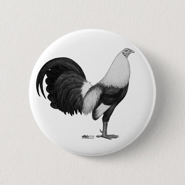 Gamecock Gray Duckwing 6 Cm Round Badge (Front)