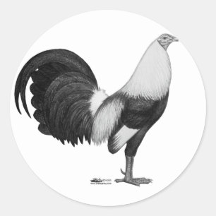 Gamecock Grey Duckwing Classic Round Sticker