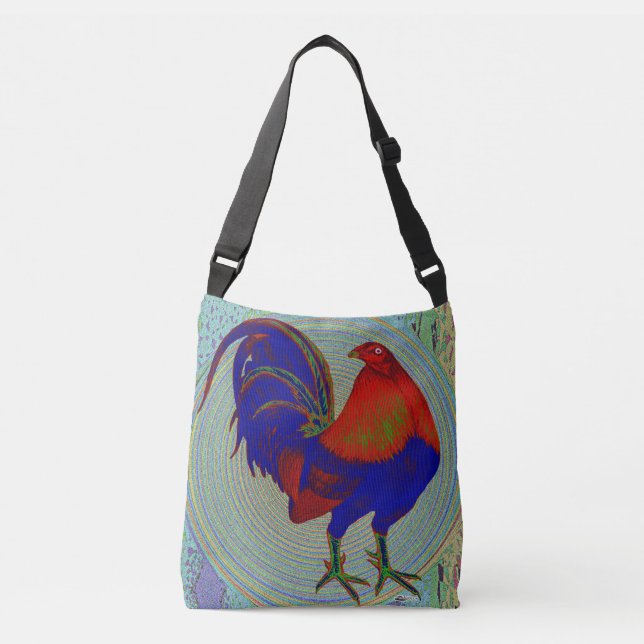 Gamecock:  Impressionist Rooster Crossbody Bag (Front)