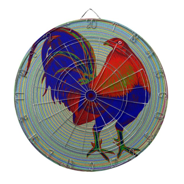 Gamecock:  Impressionist Rooster Dartboard (Front)