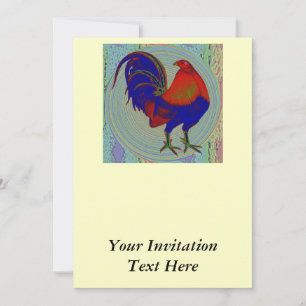 Gamecock:  Impressionist Rooster Invitation