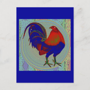 Gamecock:  Impressionist Rooster Postcard