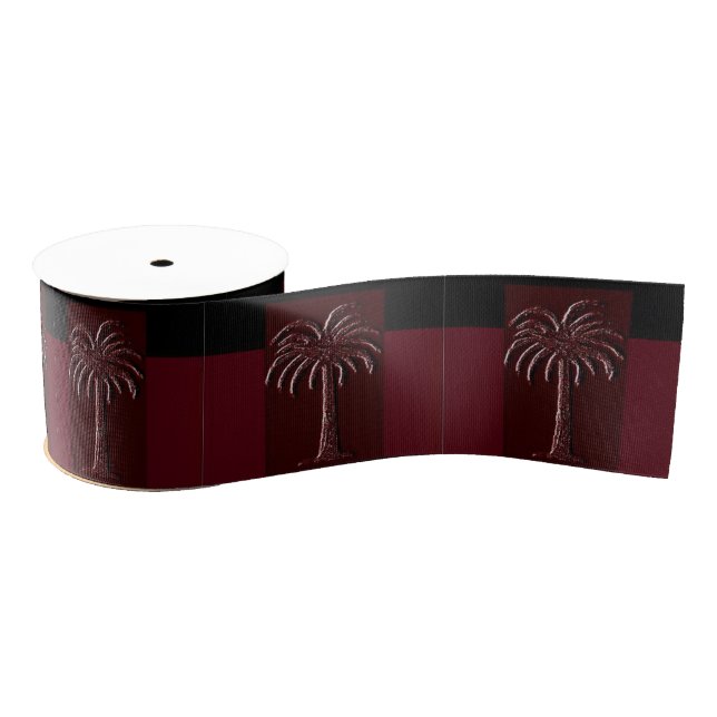 Gamecock Palm Tree Wrapping Paper Design 1 Grosgrain Ribbon (Spool)