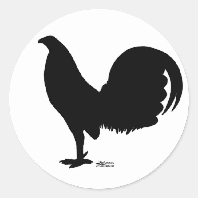 Gamecock Rooster Silhouette Classic Round Sticker (Front)