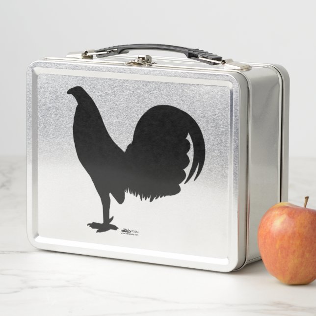 Gamecock Rooster Silhouette Metal Lunch Box (In Situ)
