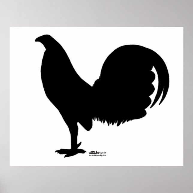 Gamecock Rooster Silhouette Poster (Front)