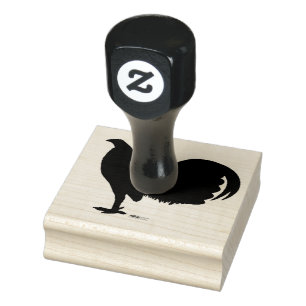 Gamecock Rooster Silhouette Rubber Stamp