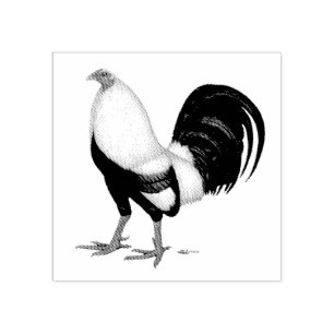 Gamecock Silver Duckwing Rubber Stamp