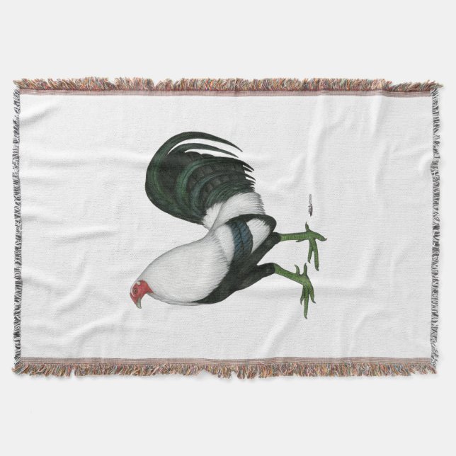 Gamecock Silver Duckwing Throw Blanket (Front)