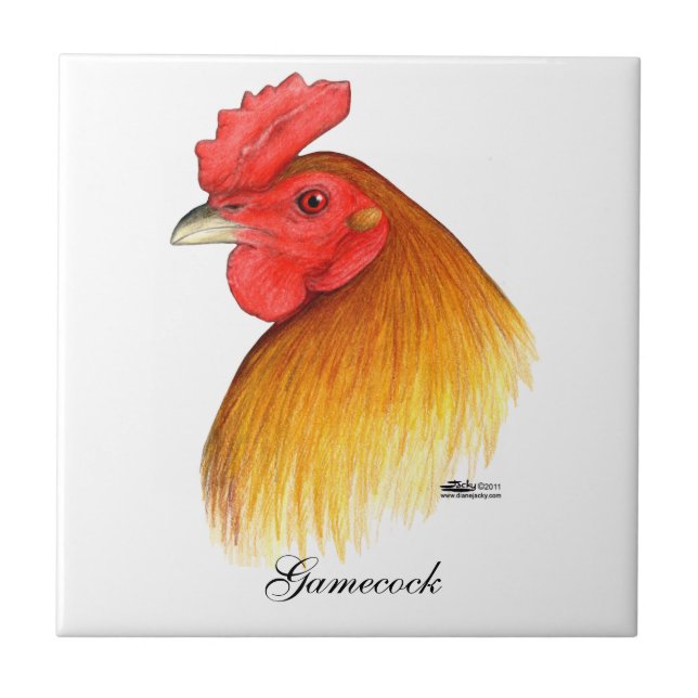 Gamecock Stag Pea Comb Tile (Front)