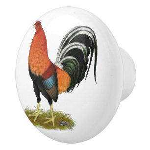 Gamecock Wheaten Rooster Ceramic Knob