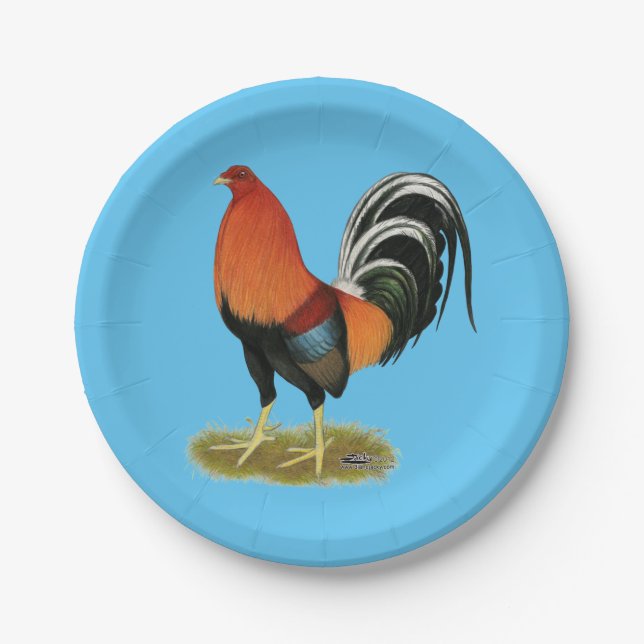 Gamecock Wheaten Rooster Paper Plate (Front)