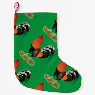 Gamecock Wheaten Rooster Small Christmas Stocking