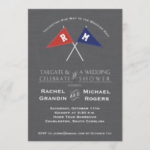 Gameday Football Team Pennants Shower Invitation