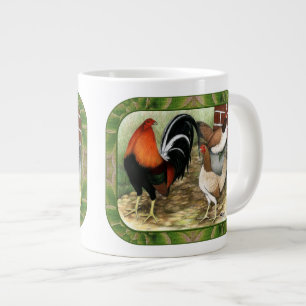 Gamefowl On the Farm Large Coffee Mug