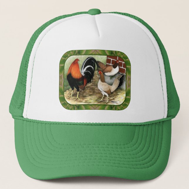 Gamefowl On the Farm Trucker Hat (Front)