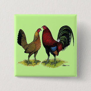 Gamefowl Pair 15 Cm Square Badge